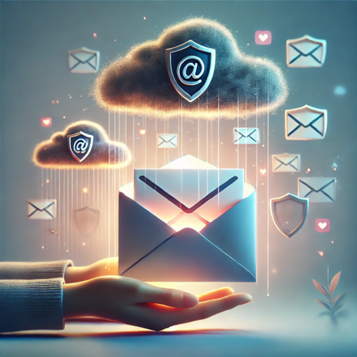 Featured image showing email icons and clouds